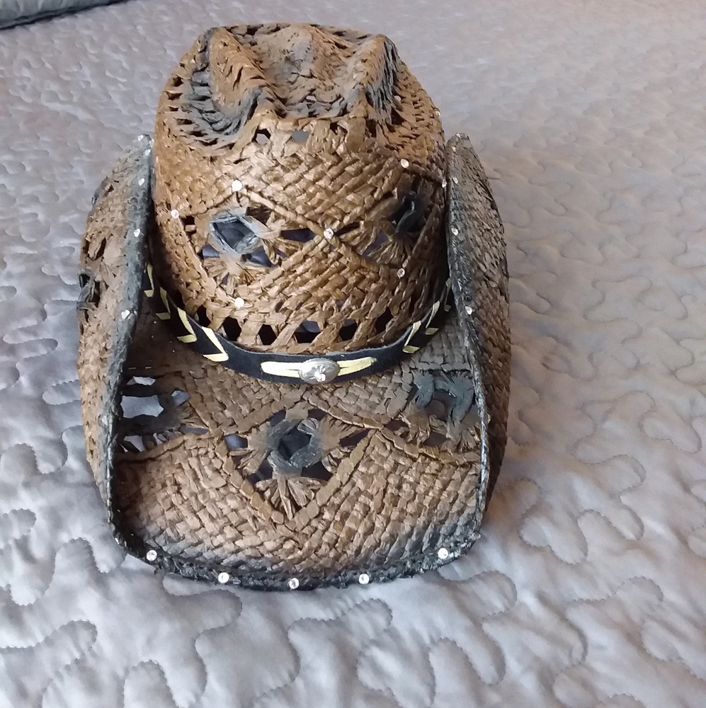 Unisex cowboy straw hat